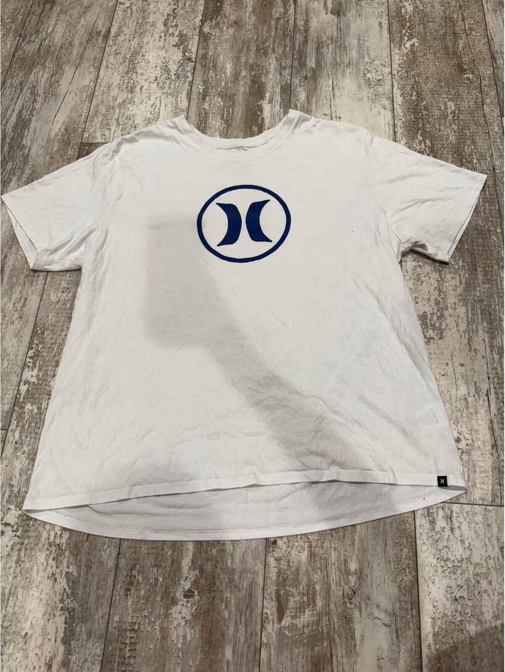 Hurley XXL White Logo T Shirt Blue Icon Surf Skate